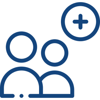 Add user icon with two silhouettes.