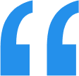 Blue quotation mark on a black background.